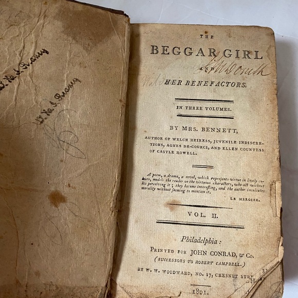 THE BEGGAR GIRL And Her Benefactors By Mrs. Bennet Antique 1801